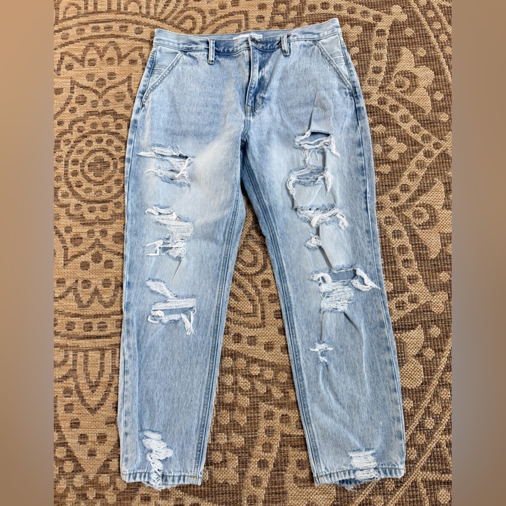 KanCan Maurices Estilo Destroyed Jeans Womens Sz 29 Boyfriend Light Wash Ankle